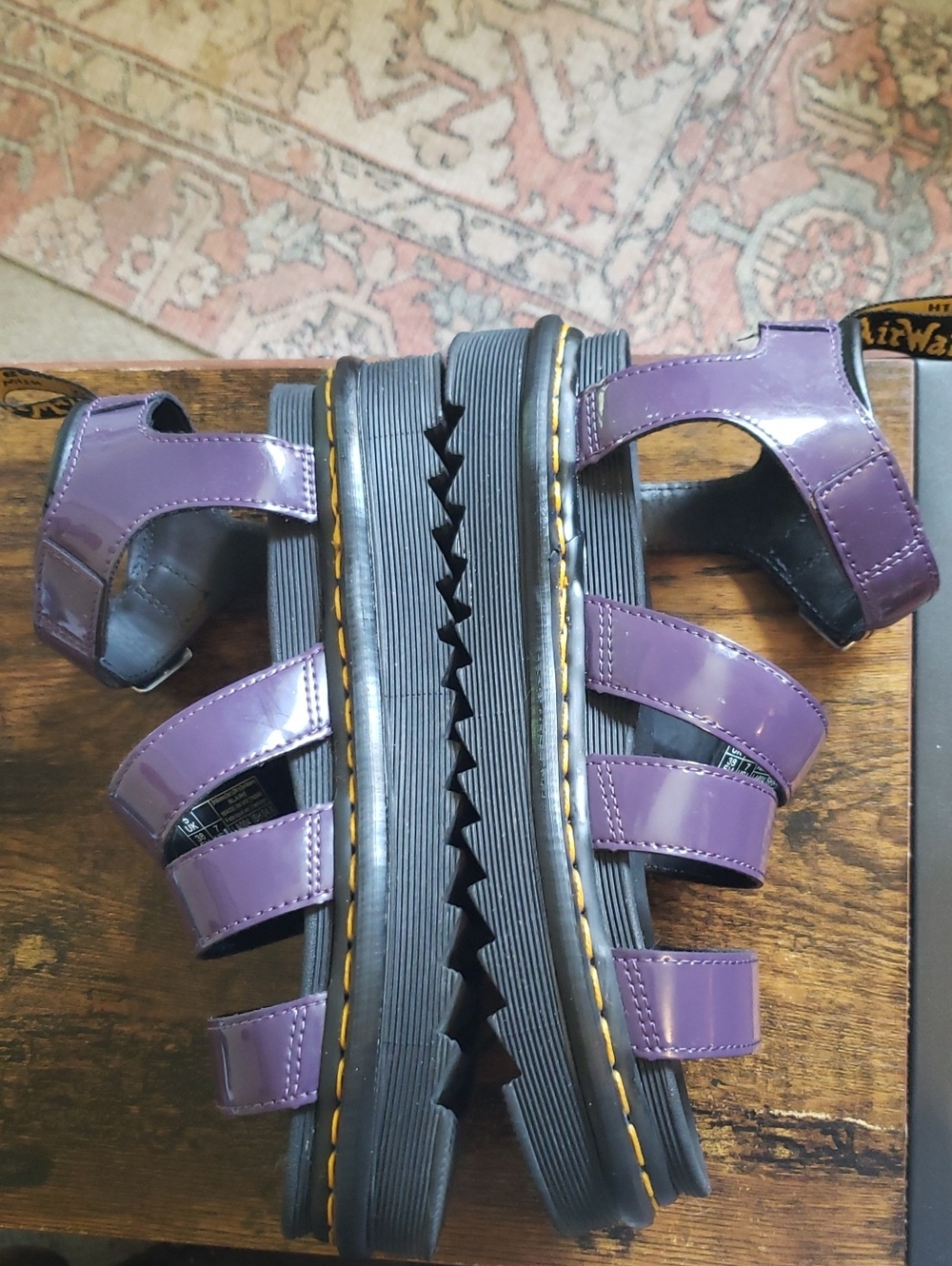 Dr Martens Black Current Blaire Patent Leather Sandal Size 7 - Picture 5 of 10